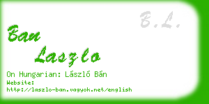 ban laszlo business card