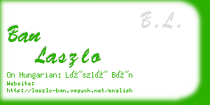 ban laszlo business card